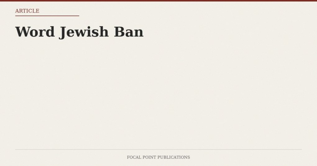 Word Jewish Ban