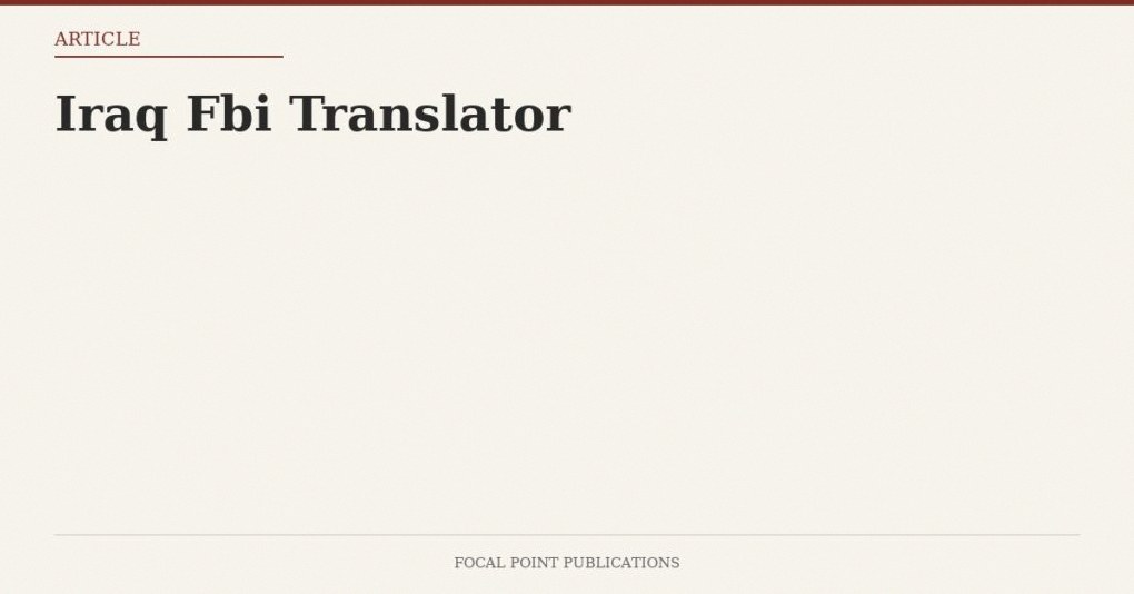Iraq Fbi Translator