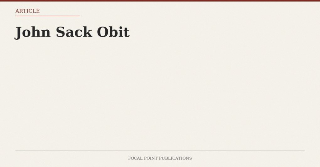 John Sack Obit