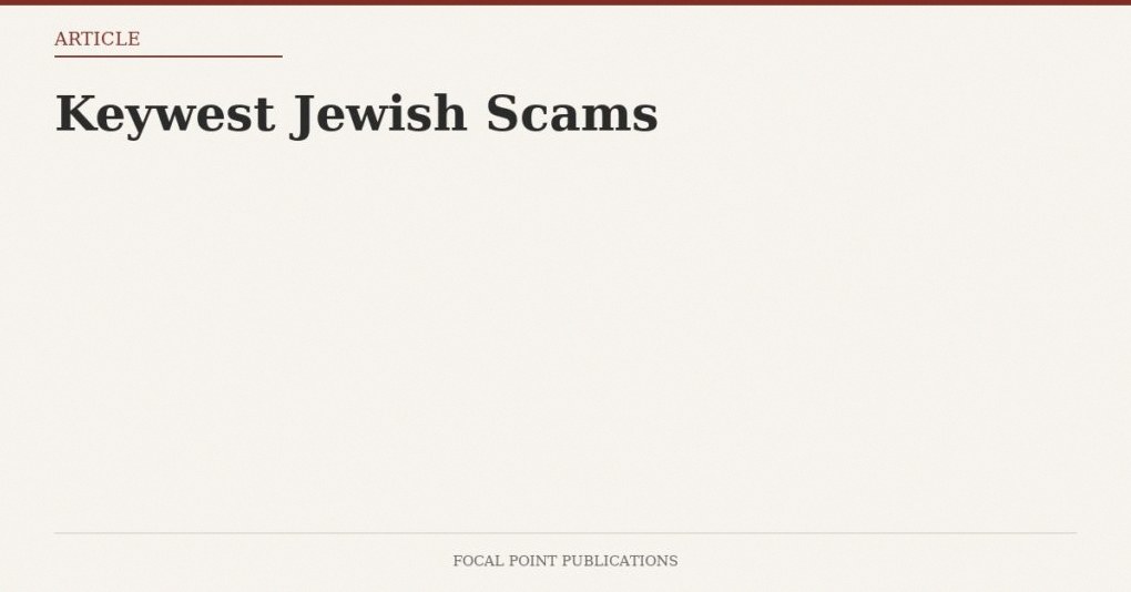 Keywest Jewish Scams