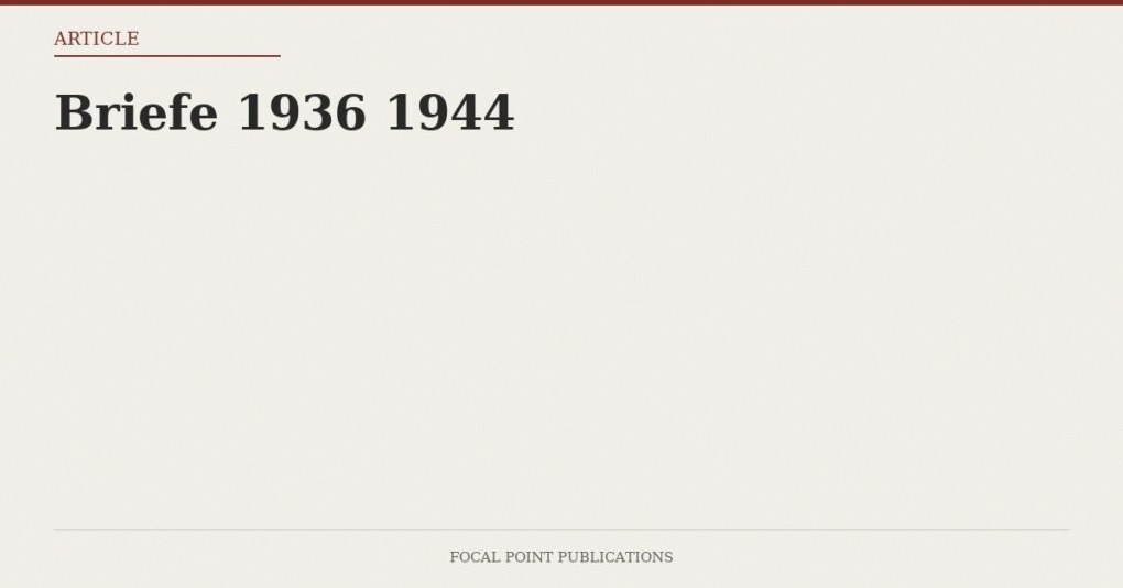 Briefe 1936 1944