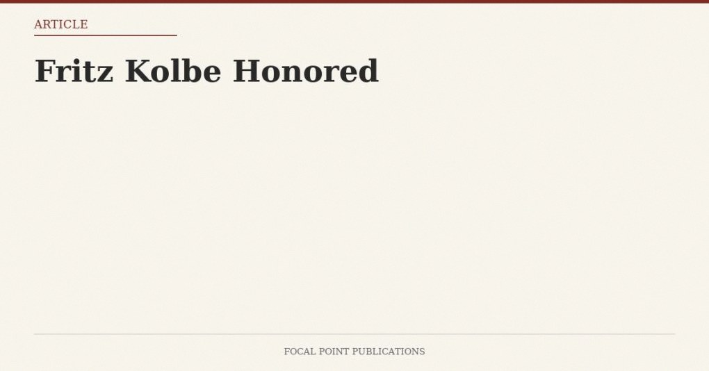 Fritz Kolbe Honored