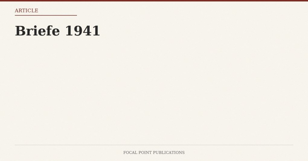 Briefe 1941