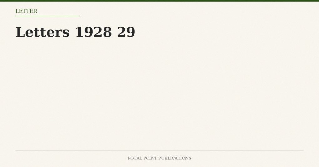 Letters 1928 29