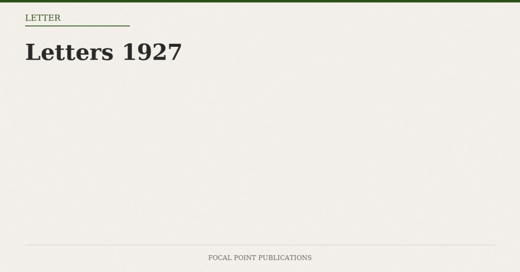 Letters 1927