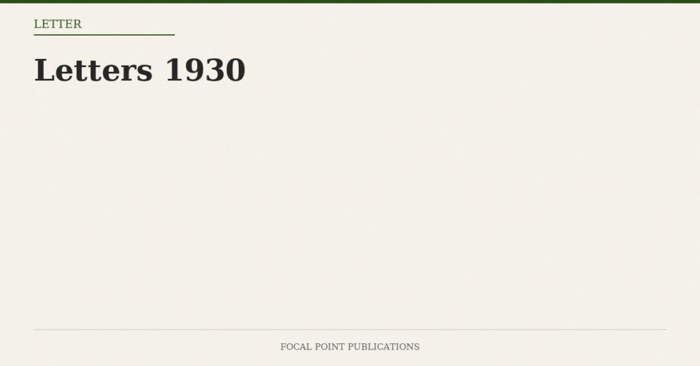 Letters 1930