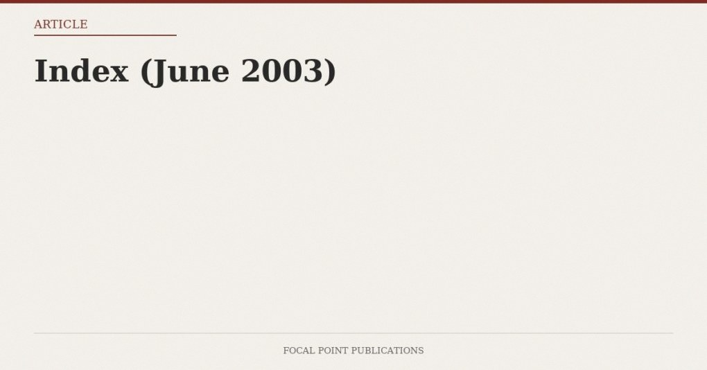 Index (June 2003)