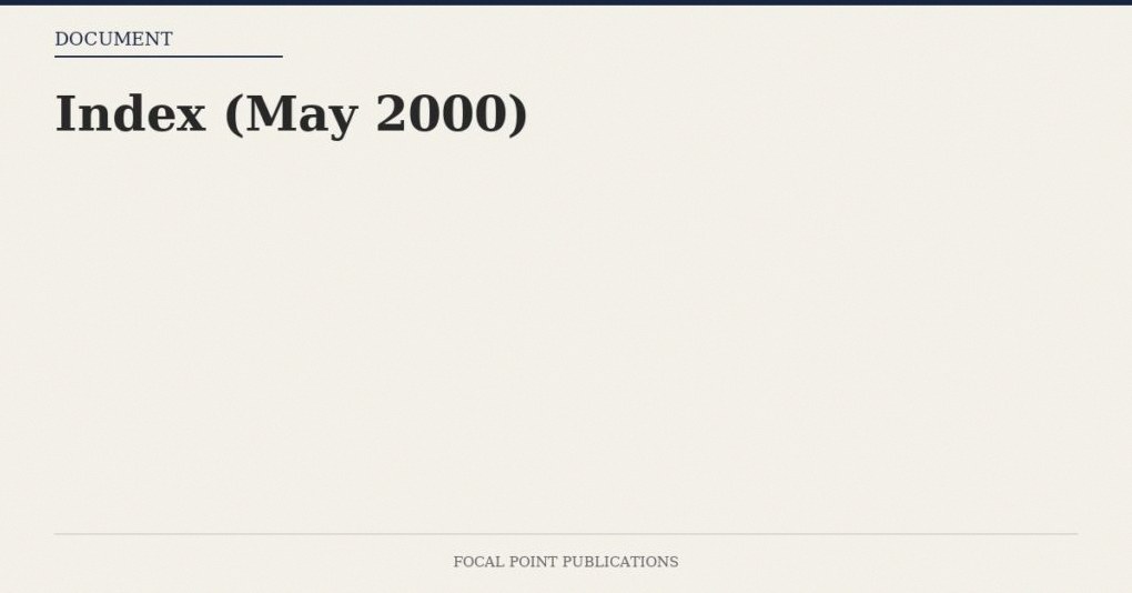 Index (May 2000)