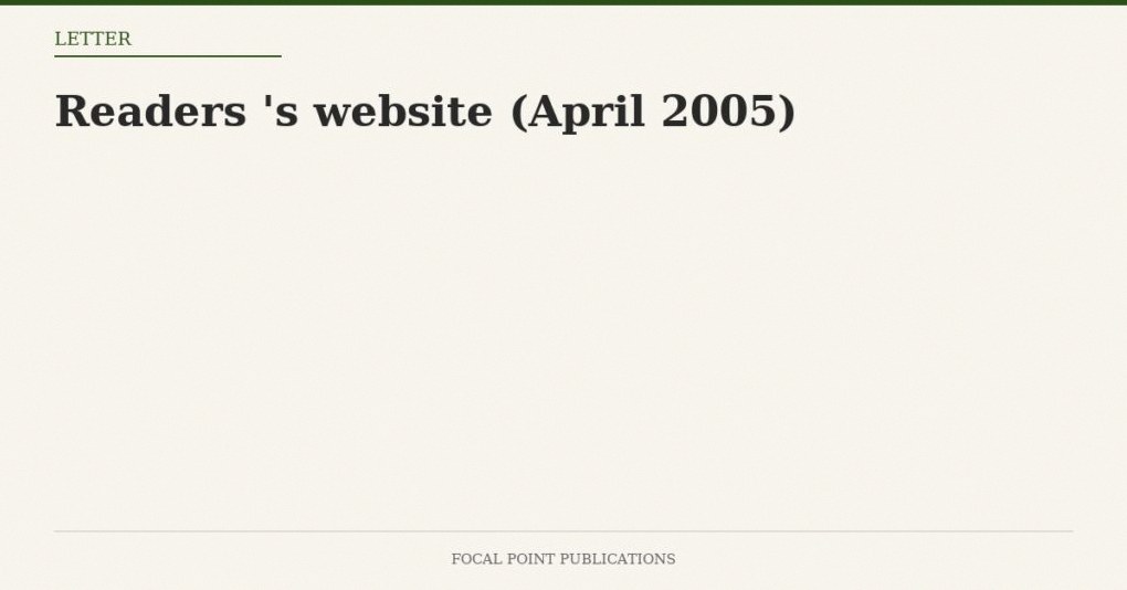Readers’ Mail to David Irving’s Website (April 2005)
