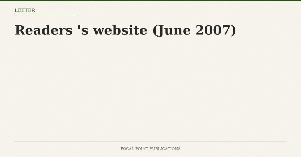 Readers’ Mail to David Irving’s Website (June 2007)