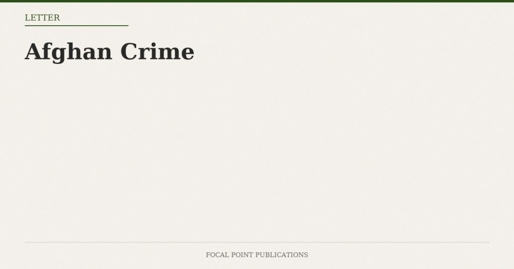 Afghan Crime