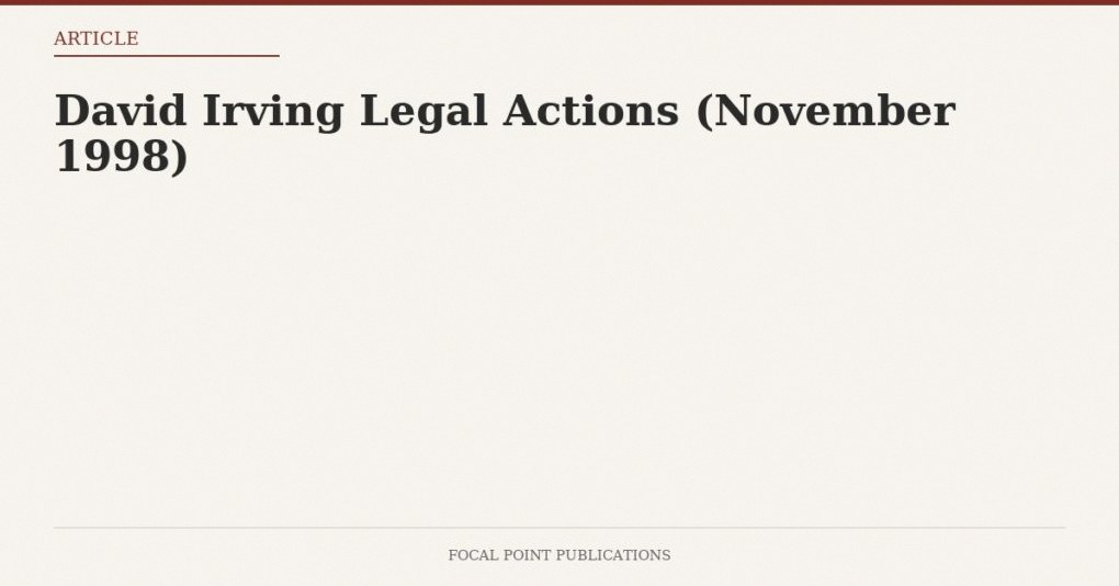 David Irving Legal Actions (November 1998)