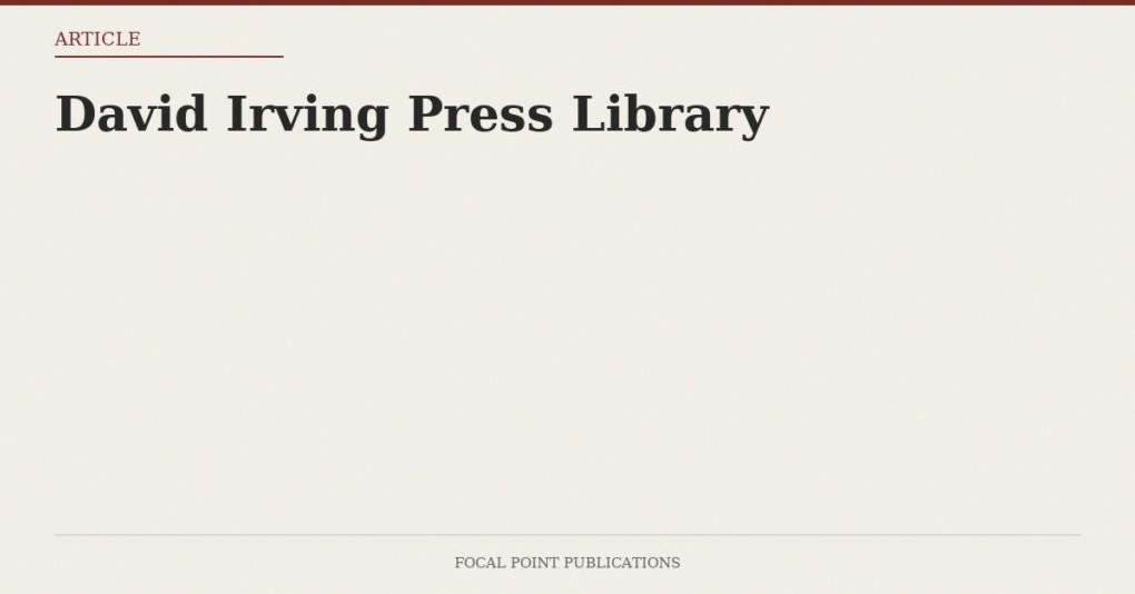 David Irving Press Library — Sep 1999