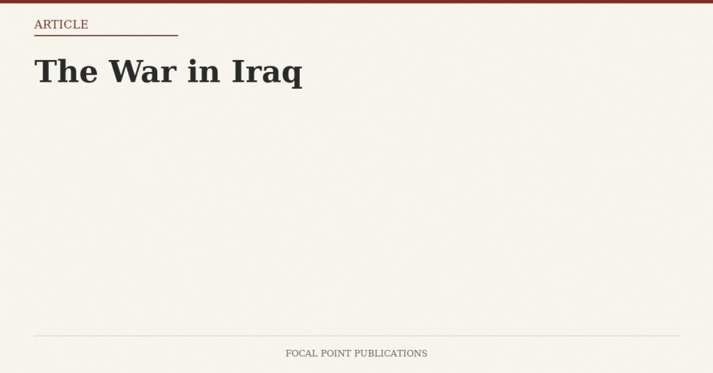 The War in Iraq
