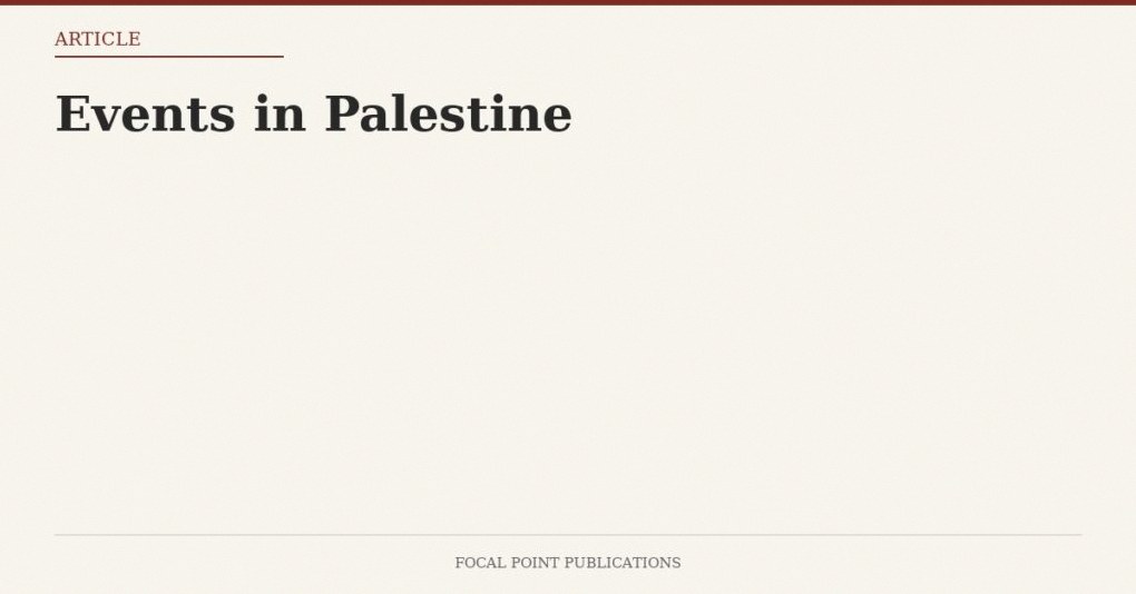 Events in Palestine