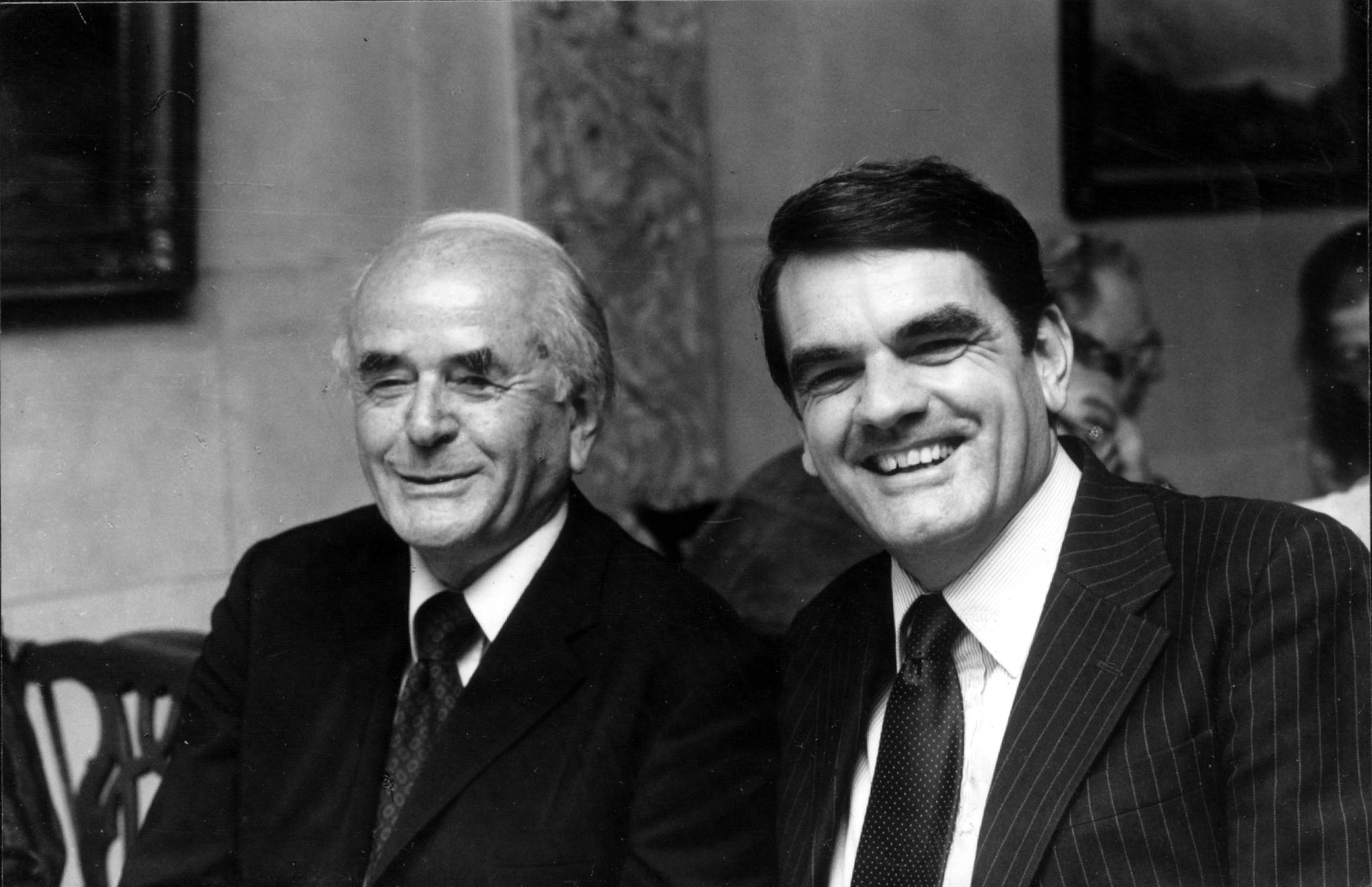David Irving with Albert Speer at Frankfurt Book Fair, October 1979