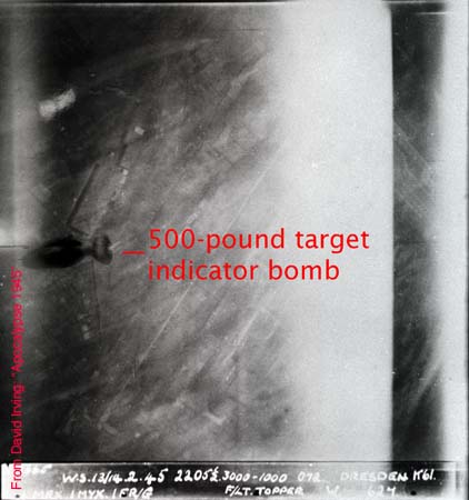 First bomb on Dresden