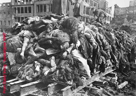 Bodies on makeshift pyres